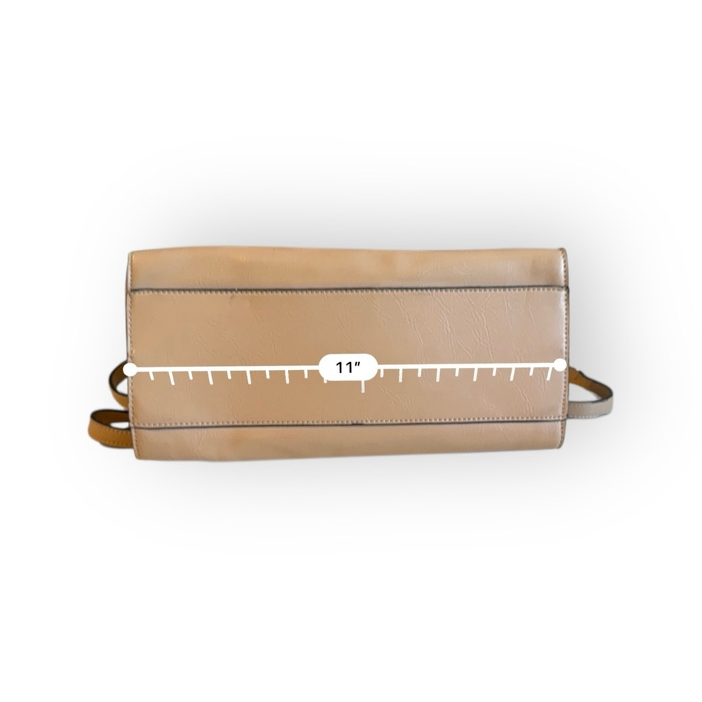 Tommy Hilfiger Double Top Handle Removable Shoulder Strap Beige Small Bag Purse - Picture 6 of 10
